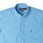 Herren RL Hemd Slim Fit Stretch Medium Karomuster - Blau