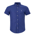 Herren-Hemd RL Custom Fit Oxford Kurzarm - Königsblau