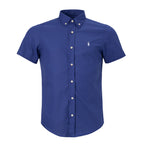 Herren-Hemd RL Custom Fit Oxford Kurzarm - Königsblau