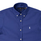 Herren-Hemd RL Custom Fit Oxford Kurzarm - Königsblau