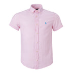 Herren RL Hemd Custom Fit Leinen - Pink