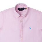 Herren RL Hemd Custom Fit Leinen - Pink